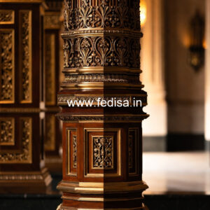 Wooden Pillar Design with Luxury Finish