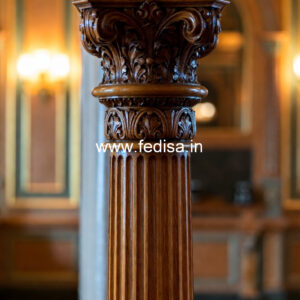Wooden Pillar Design for Grand Interiors
