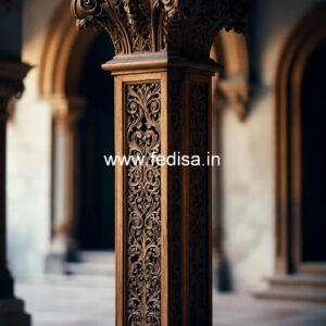 Wooden Pillar Design with Traditional Elegance