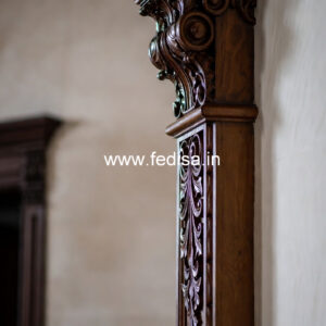 Wooden Pillar Design with Designer Finish