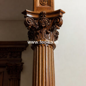 Wooden Pillar Design for Living Room Decor