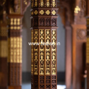 Elegant Wooden Pillar Design for Villa