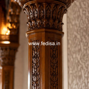 Wooden Pillar Design for Temple Area