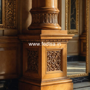 Wooden Pillar Design with Artistic Work