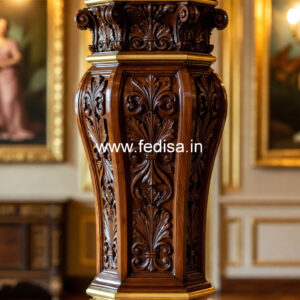 Wooden Pillar Design with Elegant Finish
