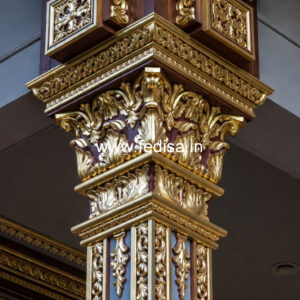 Wooden Pillar Design with Unique Patterns