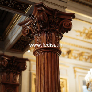 Wooden Pillar Design with Unique Finish