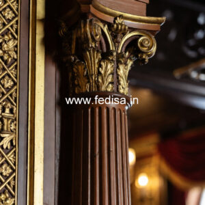 Wooden Pillar Design with Traditional Elegance