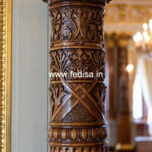 Wooden Pillar Design with Stylish Appeal
