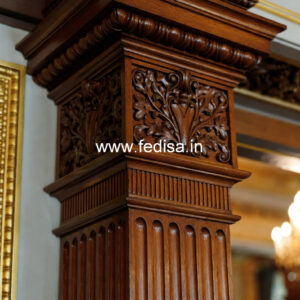 Handmade Wooden Pillar Design for Interiors