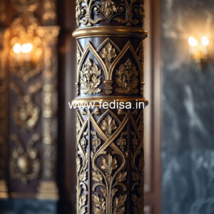 Wooden Pillar Design with Traditional Touch