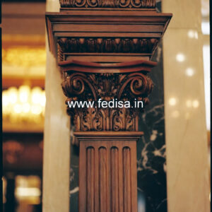 Wooden Pillar Design with Royal Look