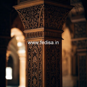 Wooden Pillar Design for Hall Decoration