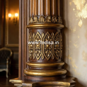Wooden Pillar Design with Unique Patterns