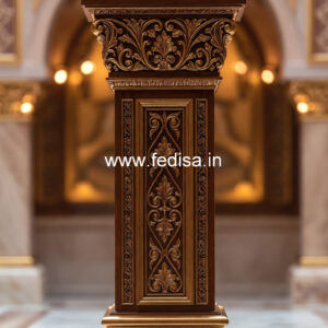 Wooden Pillar Design with Decorative Work