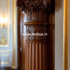 Wooden Pillar Design with Unique Finish