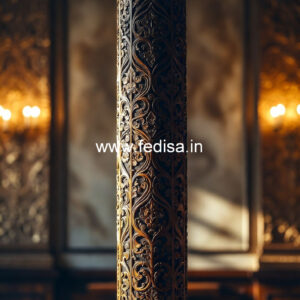 Wooden Pillar Design with Antique Finish