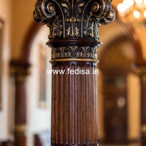 Wooden Pillar Design with Handcrafted Look