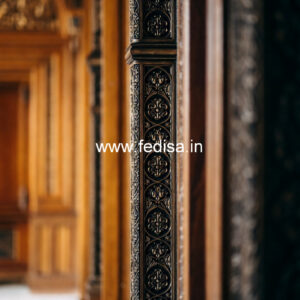Wooden Pillar Design with Artistic Detailing