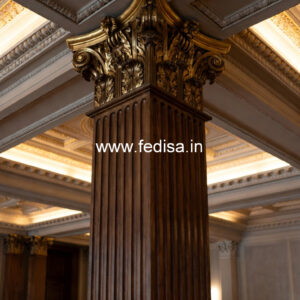 Wooden Pillar Design with Elegant Craft