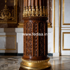 Wooden Pillar Design with Designer Finish