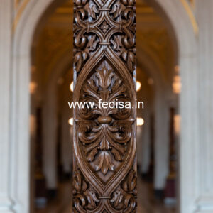 Wooden Pillar Designs for Grand Entrance