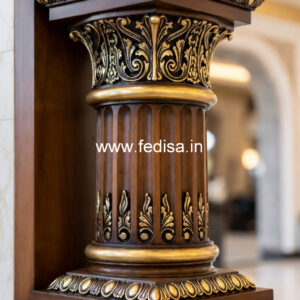 Elegant Wooden Pillar Design for Villa