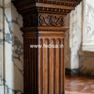 Wooden Pillar Design with Artistic Work