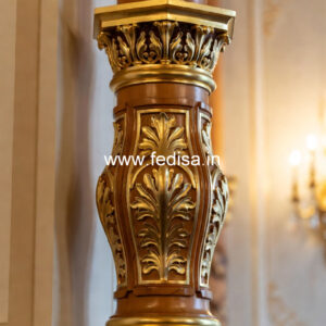Wooden Pillar Design for Hall Decoration