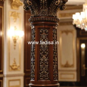Wooden Pillar Design with Rich Look