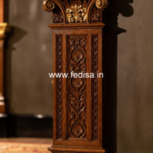 Wooden Pillar Design with Classic Carving