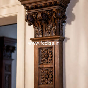Wooden Pillar Design for Indoor Decoration