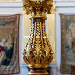 Wooden Pillar Design with Fine Detailing