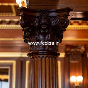 Wooden Pillar Design with Unique Finish