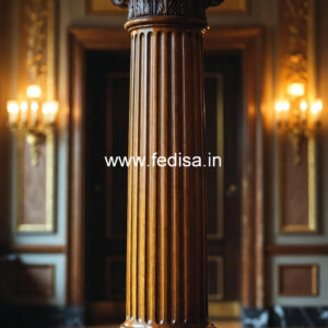 Wooden Pillar Design with Artistic Detailing