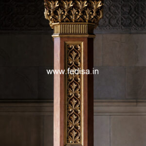 Wooden Pillar Design with Elegant Craft