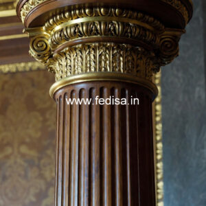 Wooden Pillar Design with Designer Finish