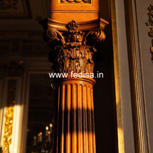 Wooden Pillar Design for Classic Architecture