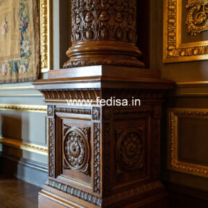 Wooden Pillar Design with Stylish Appeal