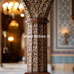 Wooden Pillar Design for Temple Area