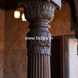 Wooden Pillar Design with Artistic Work