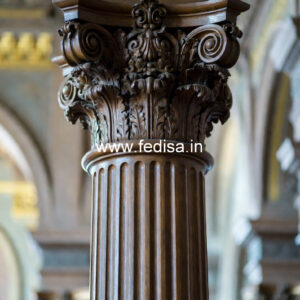 Wooden Pillar Design with Antique Style