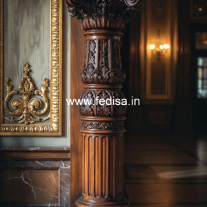 Wooden Pillar Design for Luxury Villa