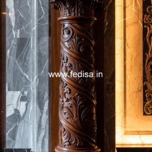 Wooden Pillar Design for Living Space