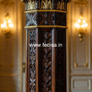 Wooden Pillar Design for Indoor Decoration