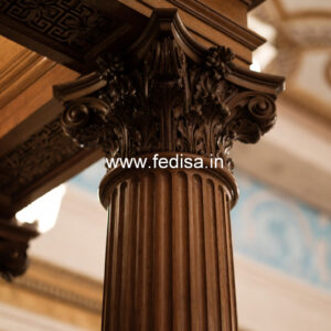 Wooden Pillar Design with Artistic Detailing