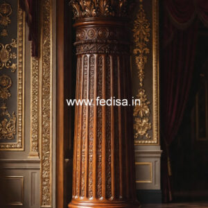Wooden Pillar Design with Designer Finish