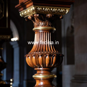 Wooden Pillar Design for Temple Area