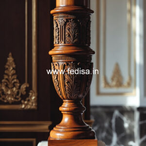 Wooden Pillar Design with Royal Look