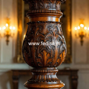 Wooden Pillar Design with Artistic Work